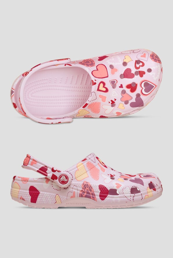 Crocs&trade; Women's Pink Milk / Hearts Classic Clog - null - 1