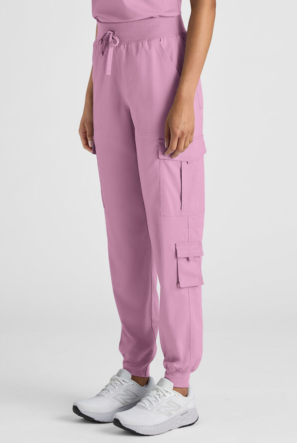 Butter-Soft STRETCH FLXTEK+ Women's 8-Pocket Cargo Jogger Scrub Pant - Smokey Mauve - 2