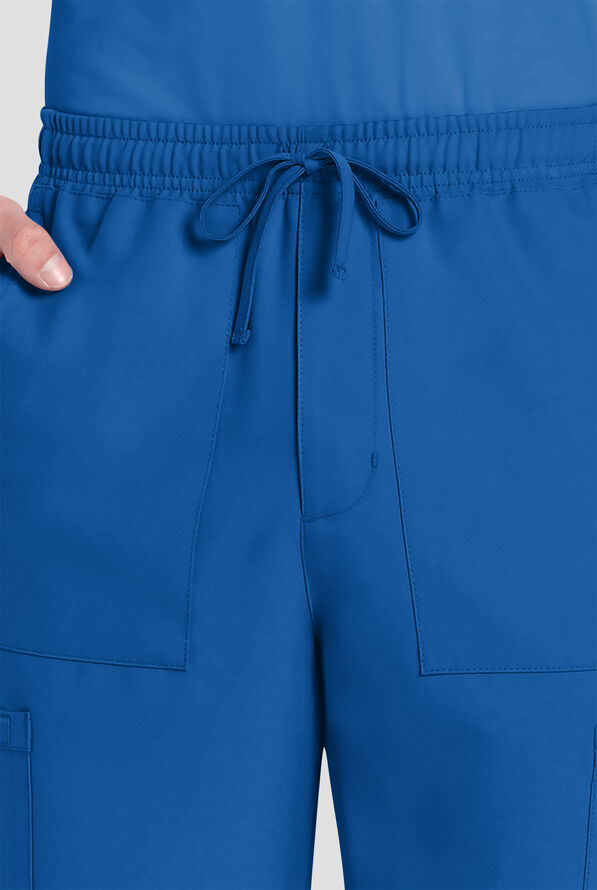 Cherokee Workwear Originals Ultra Men's 6-Pocket Straight Leg Drawstring Cargo Scrub Pants - Royal - 2