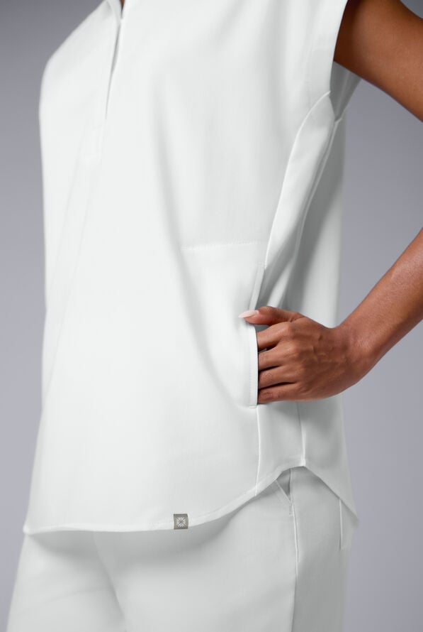 Hypothesis Women's Meta Oversized Dolman Sleeve Scrub Top - White - 6