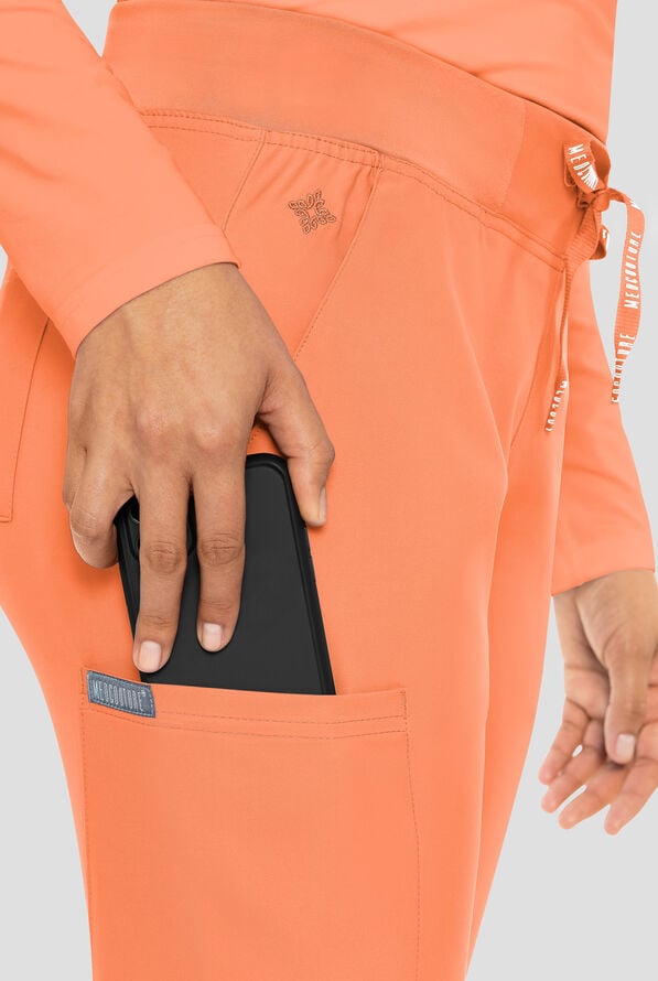 Med Couture Insight Women's 6-Pocket Cargo Jogger Scrub Pants - Papa Don't Peach - 2