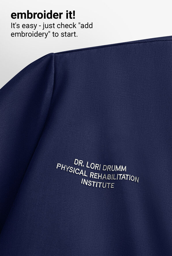 Med Couture Layers Women's 5-Pocket Zip Front Fleece Scrub Jacket - Navy - 3