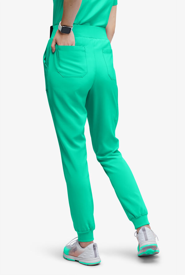 Easy STRETCH Olivia Women's 7-Pocket Slim Leg Jogger Scrub Pants - Dynasty Green - 4