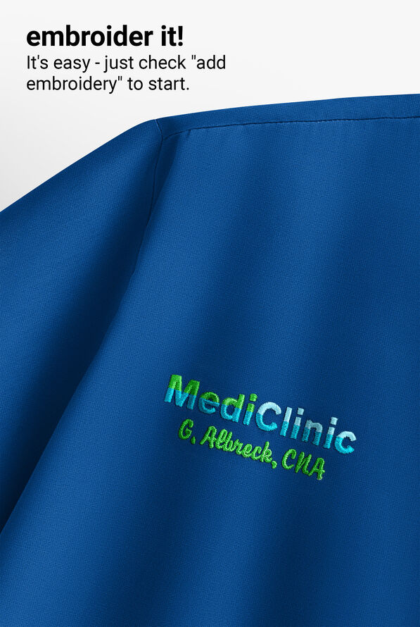 Chaqueta m&eacute;dica unisex Cherokee Workwear Originals Ultra con cremallera y 3 bolsillos - Royal - 3