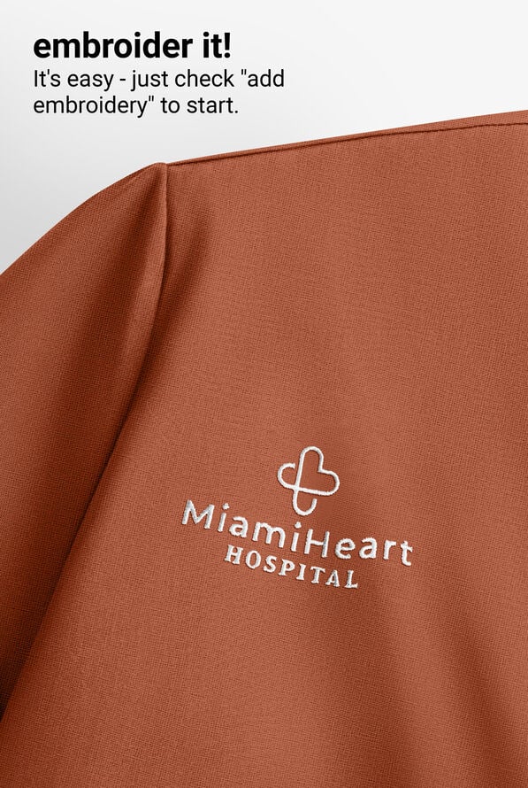 koi Solis Trinity Women's 1-Pocket STRETCH Banded Bottom Split V-Neck Scrub Top - Dark Copper - 3