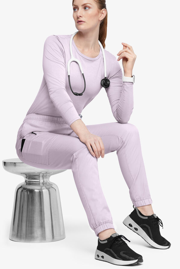 Butter-Soft Originals Women's 7-Pocket Tapered Jogger Cargo Scrub Pants - Petite - Orchid Petal - 4