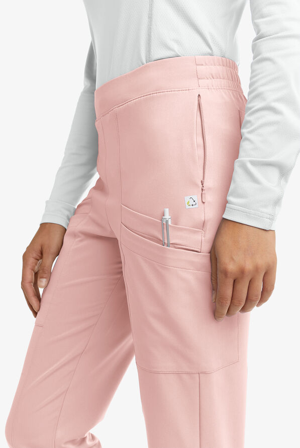 Butter-Soft Women's Cargo 8-Pocket Jogger Scrub Pants **Slightly IRREGULAR**&nbsp; - Sweet Pink - 2