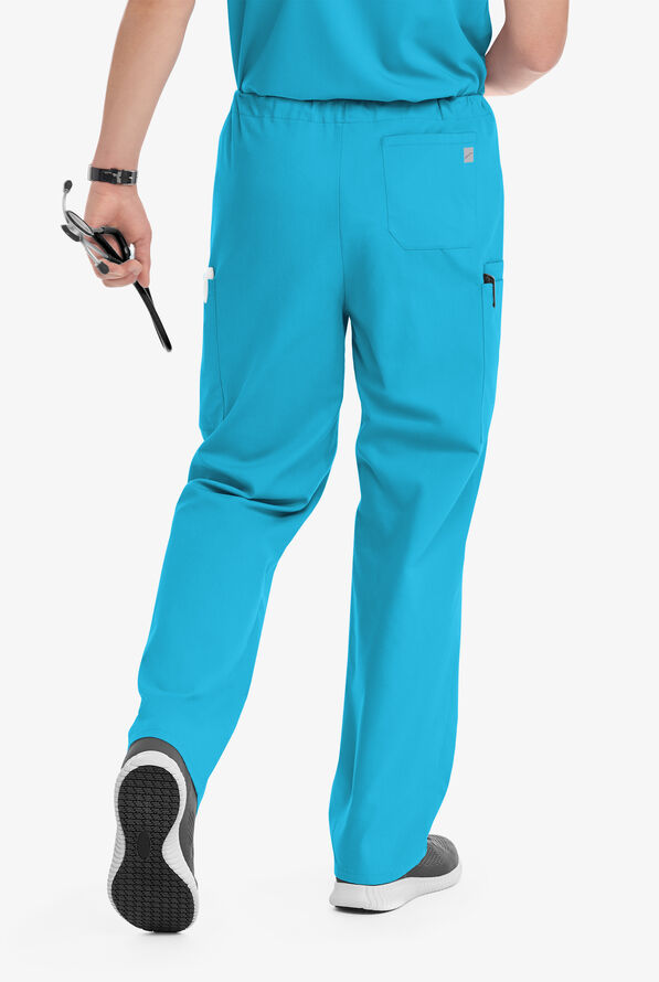 Butter-Soft Core Scrubs Unisex 4-Pocket Cargo Drawstring Scrub Pants- New and Improved - Turquoise - 3