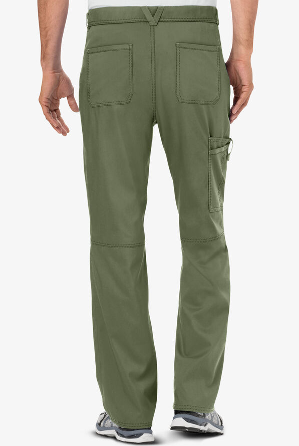 Cherokee Workwear Revolution Men's 7-Pocket STRETCH Cargo Scrub Pants - Olive - 2