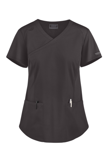 Blusa m&eacute;dica Cherokee Workwear Professionals Active estilo cruzado con 2 bolsillos para mujer