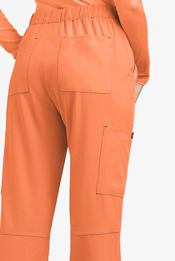 koi Basics Holly Women's 8-Pocket STRETCH Cargo Scrub Pants - Heather Apricot - 3