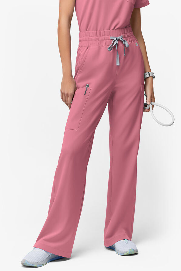 ReSurge Crystal Women's 7-Pocket High Waisted Wide Leg Pant - Tall - Tea Rose - 1