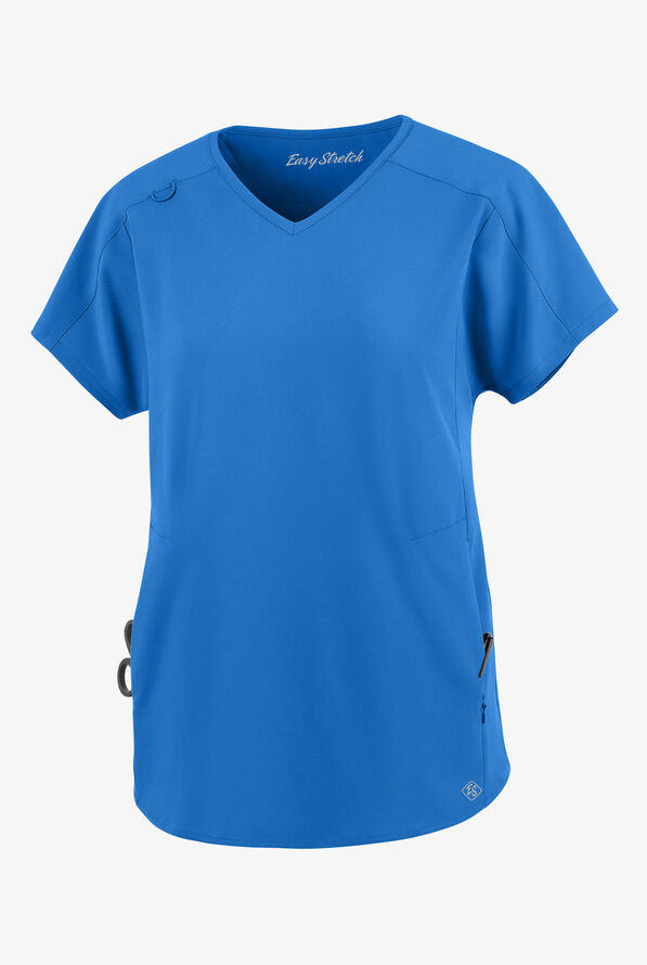 Blusa médica holgada Easy STRETCH Sierra con cuello en V y 2 bolsillos para mujer - Cerulean - 1