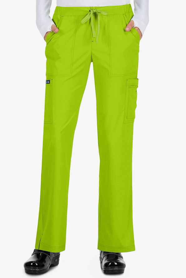 Pantalón médico koi Basics Holly petite estilo cargo con 8 bolsillos para mujer - Green Tea - 1