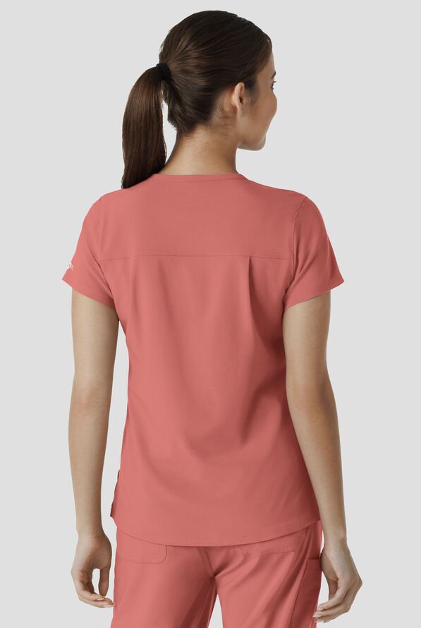 Blusa m&eacute;dica Carhartt Cross-Flex Force STRETCH con paneles de tejido y 1 bolsillo para mujer - Wild Rose - 3