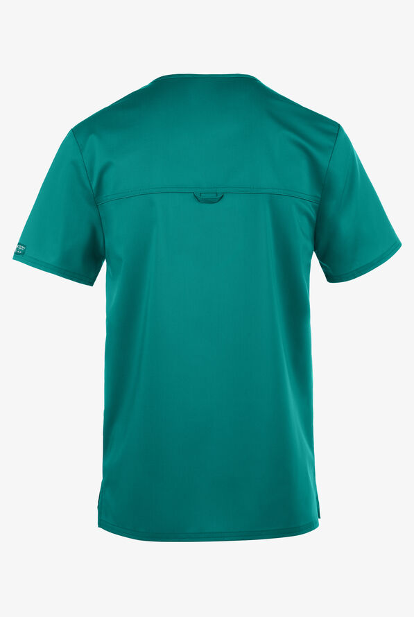 Cherokee Workwear Revolution Men's 1-Pocket STRETCH V-Neck Scrub Top - Teal - 2