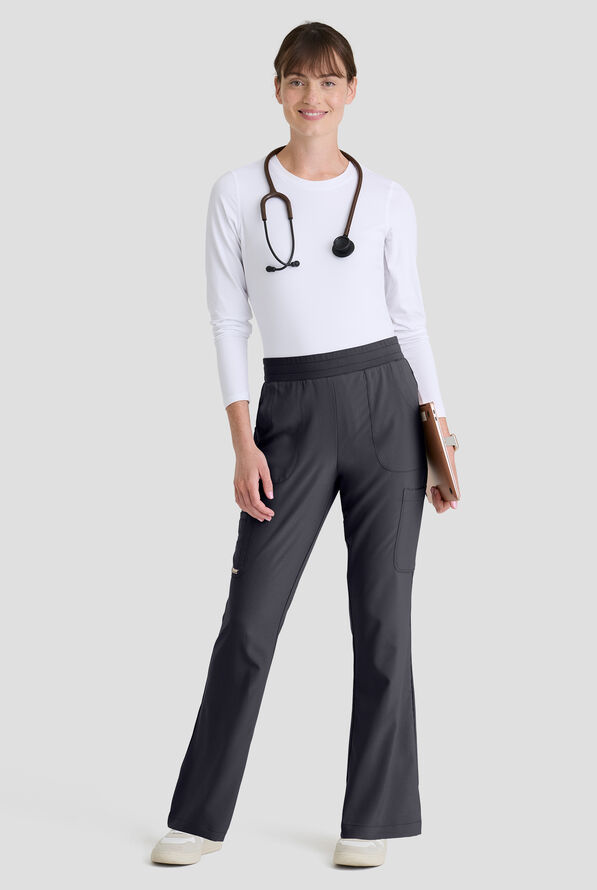 Pantal&oacute;n m&eacute;dico Grey's Anatomy by Barco Evolve STRETCH Sky con piernas acampanadas y 6 bolsillos para mujer - Steel Gray - 5