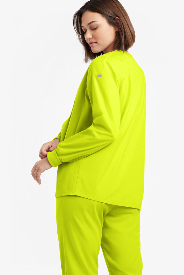 Butter-Soft Originals Women's 3-Pocket Warm-up Scrub Jacket - Lime Crush - 4