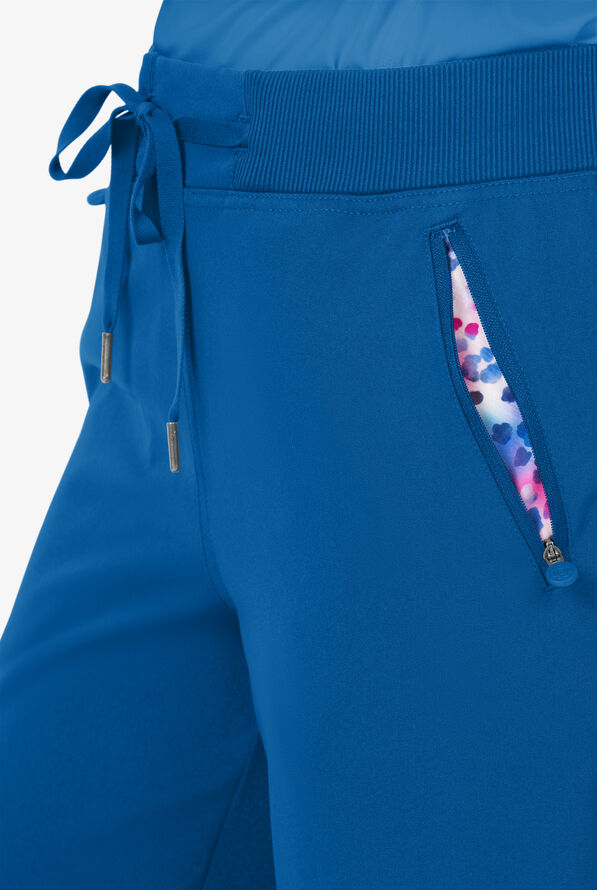 UA Exclusive Bella by Zavate Ivy Women's 5-Pocket STRETCH Drawstring Scrub Pants - Royal - 3