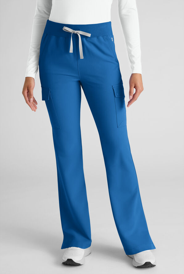 ReSurge Avon Women's 7-Pocket Flare Leg Cargo Scrub Pant - Royal - 1