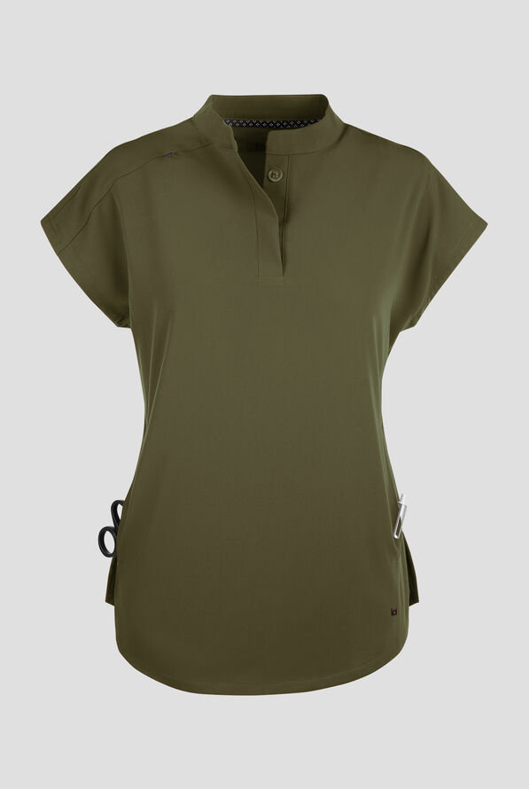 koi Next Gen Superhuman Women's 2-Pocket STRETCH Dolman Sleeve Scrub Top - Olive - 1
