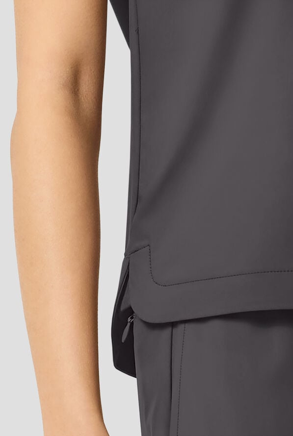 Blusa m&eacute;dica Infinity PURSUIT STRETCH con mangas dolm&aacute;n y 1 bolsillo para mujer - Pewter - 3