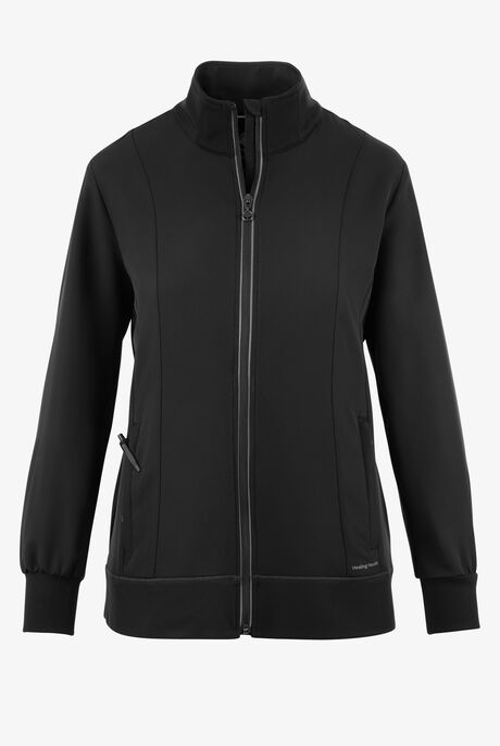 Healing Hands 360 Carly Women's 5-Pocket STRETCH Zip-Up Stand Collar Scrub Jacket