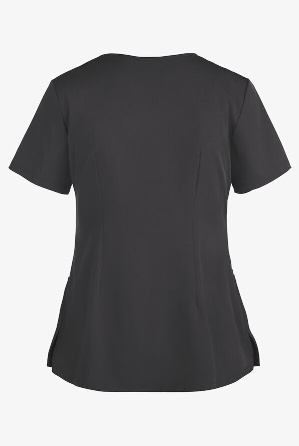 HH Works by Healing Hands Monica Women's 4-Pocket STRETCH V-Neck Scrub Top - Pewter - 3