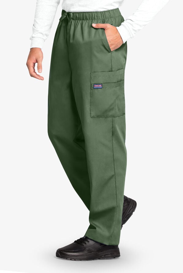 Pantal&oacute;n m&eacute;dico Cherokee Workwear estilo cargo con 5 bolsillos para hombre - Olive - 3