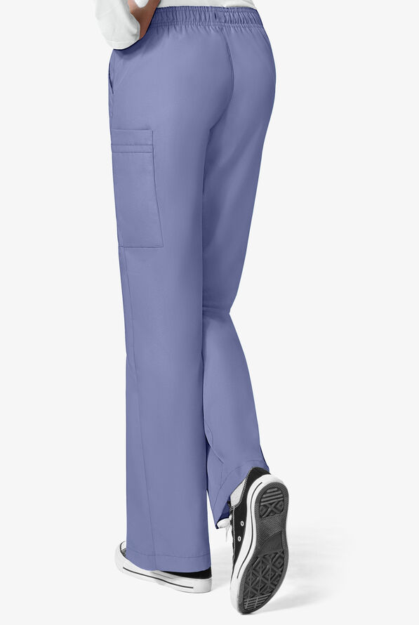 WonderWink ORIGINS Quebec Women's 8-Pocket Boot Cut Scrub Pants - Tall - Ceil Blue - 2