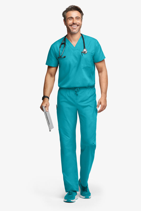 Butter-Soft Originals Unisex 2-Pocket V-Neck Scrub Top - Teal - 4