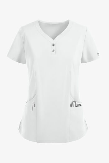 Easy STRETCH Demi Women's 4-Pocket Henley Scrub Top