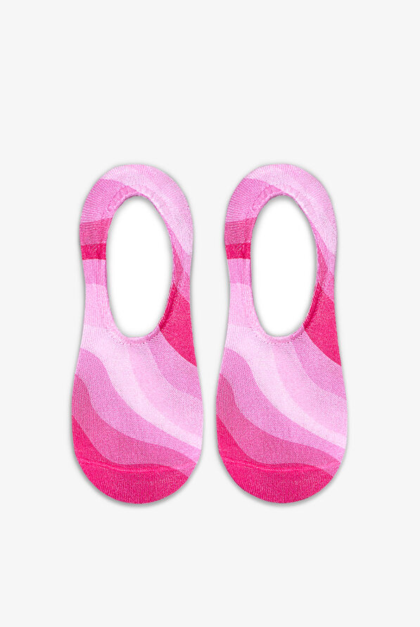 Living Royal Pink Waves Women's No-Show Socks - null - 2