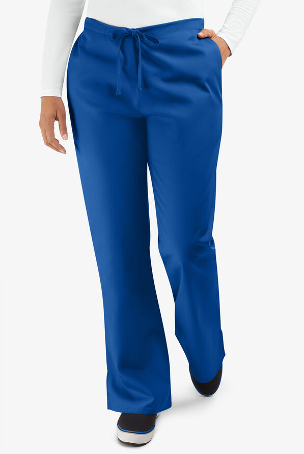 Cherokee Workwear Women's 3-Pocket Flare Leg Drawstring Scrub Pants - Tall - Galaxy - 1