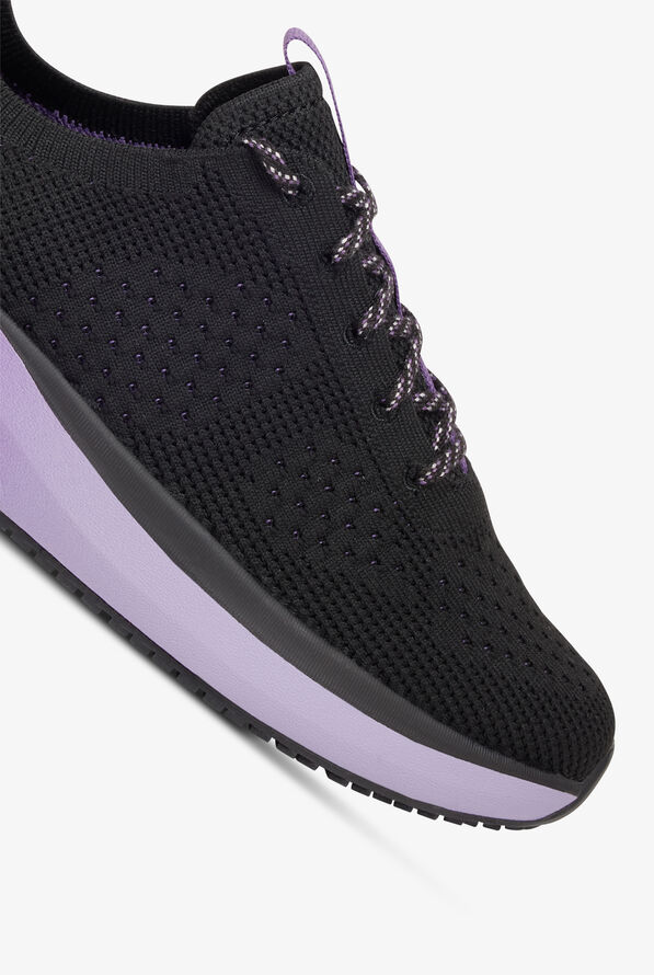 Infinity Women's Everon Knit Black/Purple Surge Athletic Lace Up Nursing Shoes - null - 3