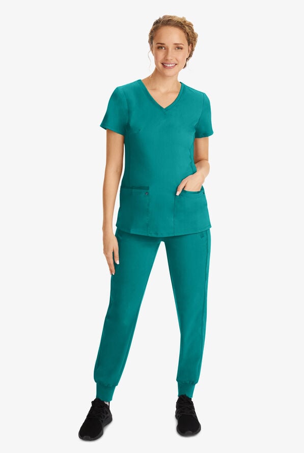 Healing Hands Purple Label Juliet Women's 2-Pocket STRETCH Princess Seam Scrub Top - Teal - 6