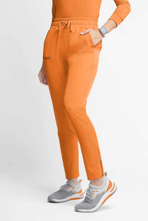 WhisperLite ISLA Women's 5-Pocket Tapered Scrub Pants - Apricot Crush - 1