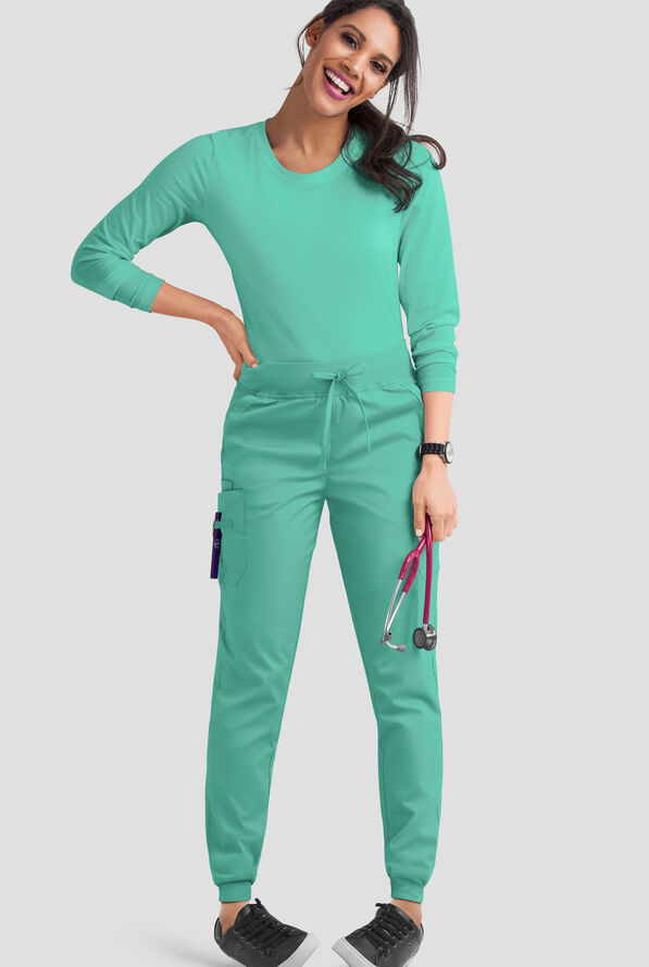 Butter-Soft STRETCH Women's 5-Pocket Cargo Jogger Scrub Pants - Alpine - 2