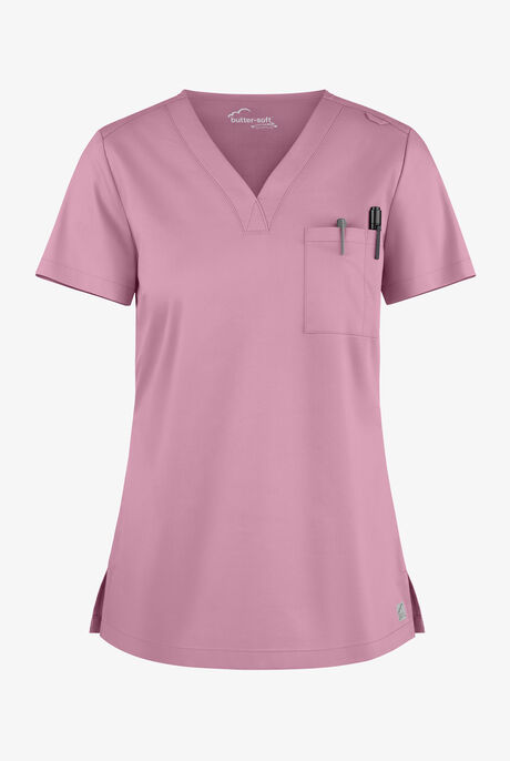 Butter-Soft STRETCH Women's 2-Pocket V-Neck Tuck-In Scrub Top