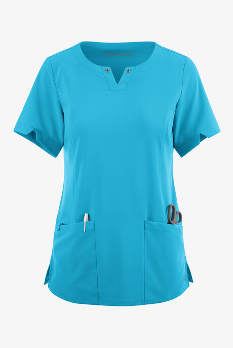 Easy STRETCH Women's Amber 4-Pocket Notch Neck Scrub Top