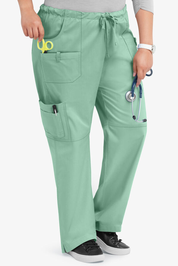 Pantal&oacute;n m&eacute;dico Butter-Soft STRETCH con cord&oacute;n y 10 bolsillos para mujer - Water Mint - 4