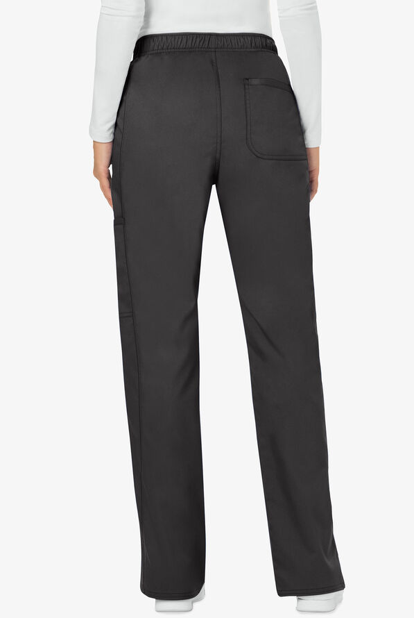 Cherokee Workwear Revolution Women's 5-Pocket STRETCH Drawstring Cargo Scrub Pants - Petite - Pewter - 2