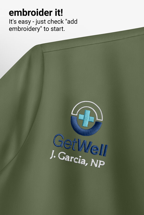 Butter-Soft STRETCH FLXTEK+ Women's 3-Pocket Crew Neck Scrub Top - Light Olive - 9