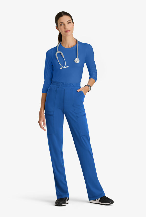 Grey's Anatomy by Barco Knit STRETCH Momentum Women's 6-Pocket Cargo Scrub Pants - Royal - 4