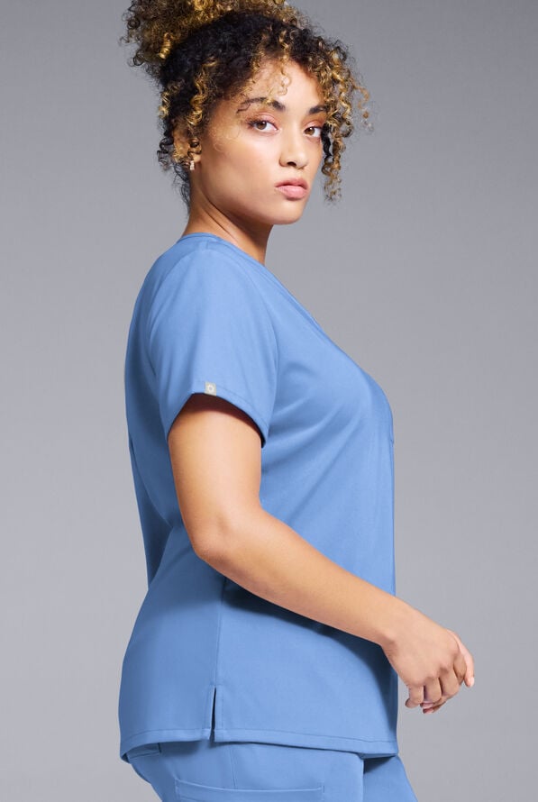 Hypothesis Women's Base V-Neck Tuck-In Scrub Top - Ceil Blue - 4