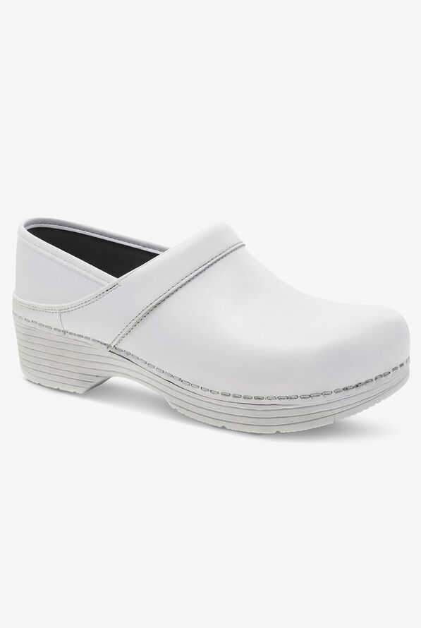 Dansko Women's LT Pro Box Leather Clogs - White - 3