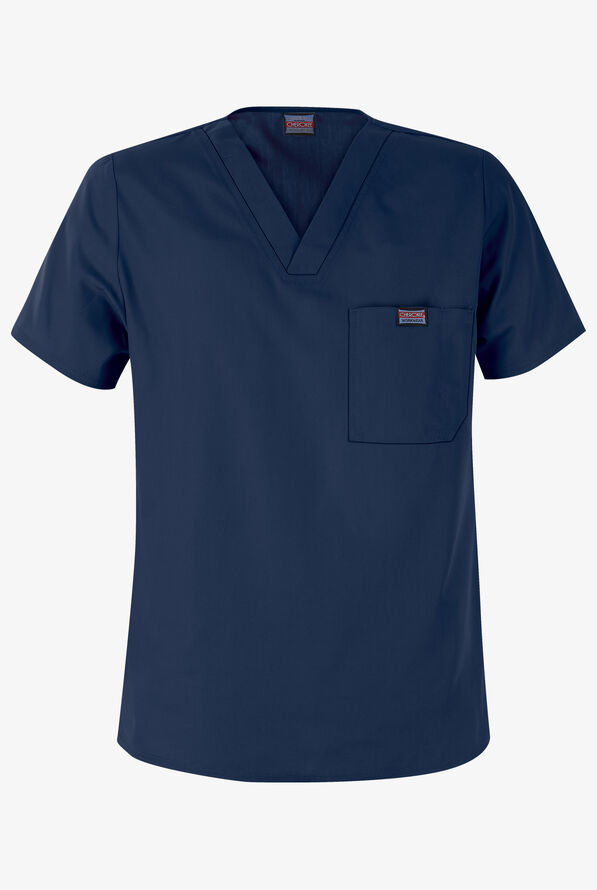 Camisa médica Cherokee Workwear con cuello en V y 1 bolsillo para hombre - Navy - 1