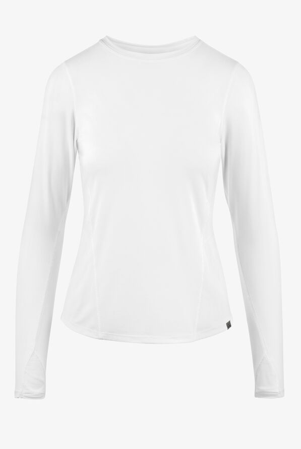 Zavate Ava Therese&nbsp;Women's STRETCH Long Sleeve Brushed Knit Underscrub - White - 1