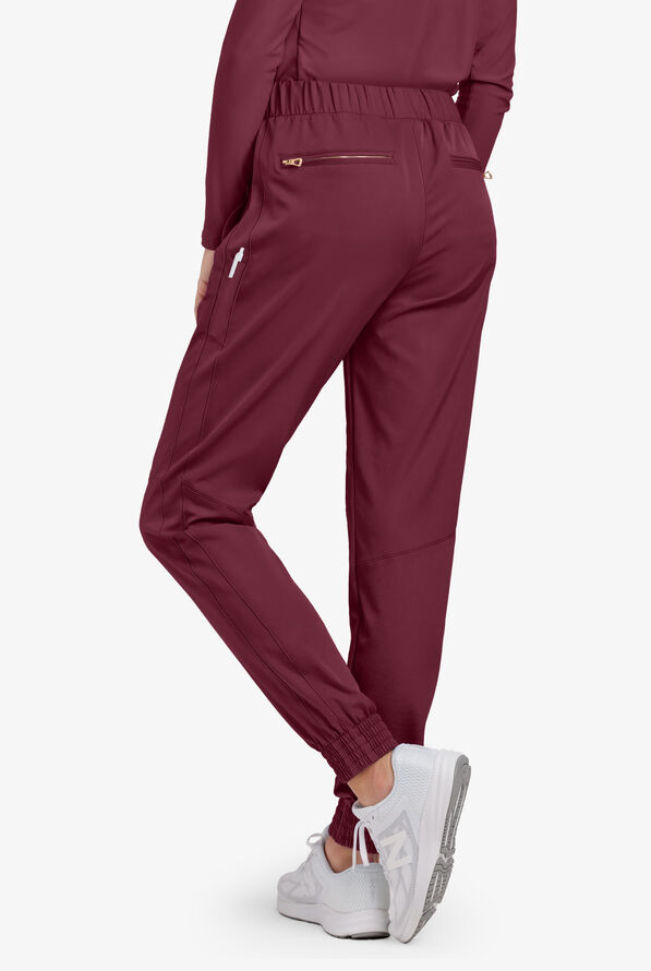 Pantalón médico Lauderdale By UA STRETCH Navona estilo jogger con 6 bolsillos para mujer - Wine - 3