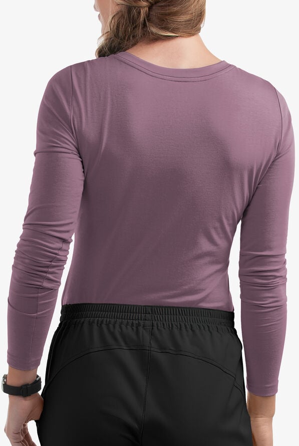 Healing Hands Melissa Women's STRETCH Long Sleeve Knit Underscrub - Elderberry - 3